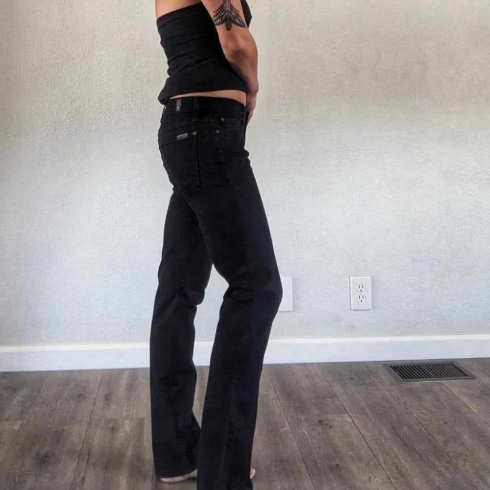 7 For All Mankind Black Straightleg Jeans. Size 28